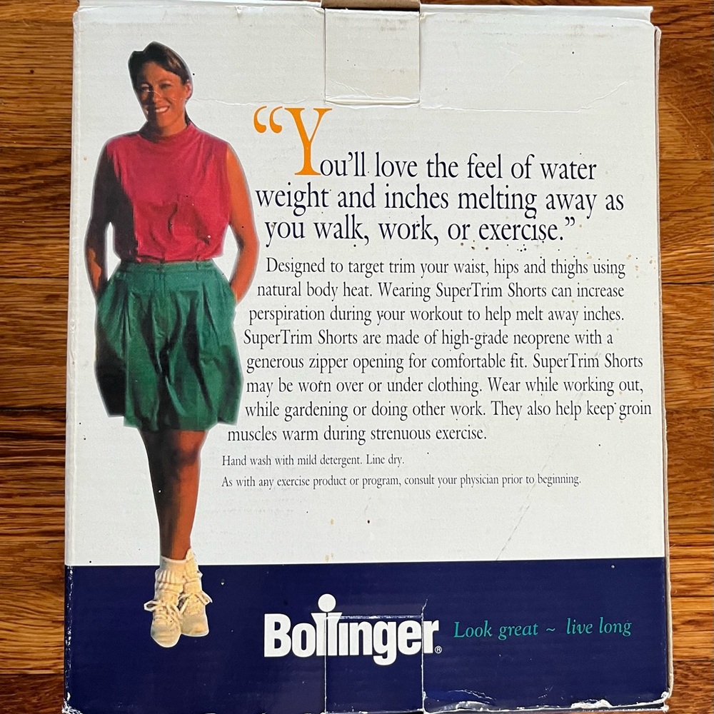 NWT Vintage 90s Bollinger Neoprene Super Trim Fitness Shorts Unisex Size Small - Picture 2 of 7